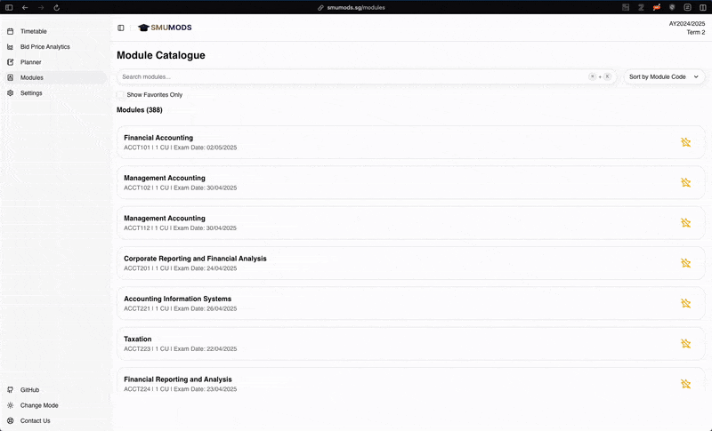 Module search demonstration