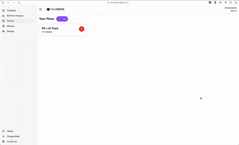 Course planner demonstration